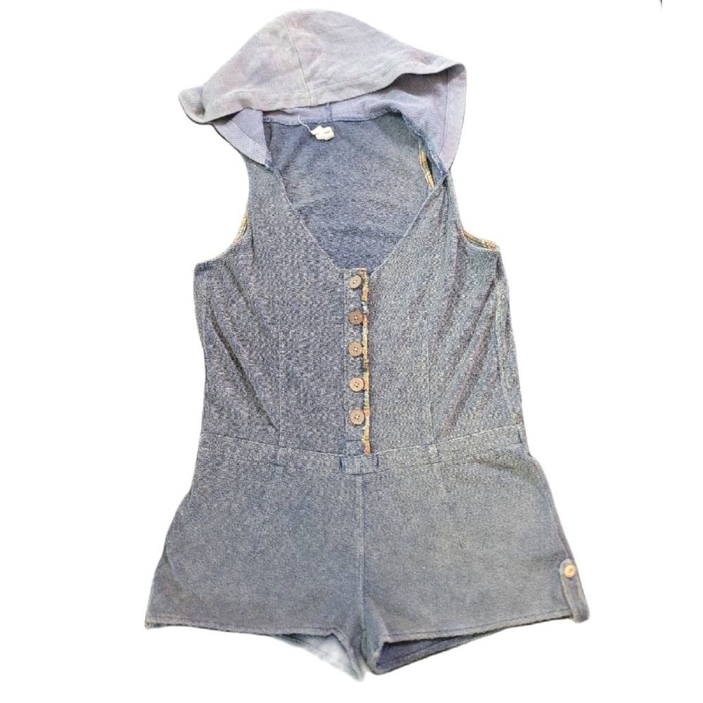 Free People Lavender Blue Hooded Romper